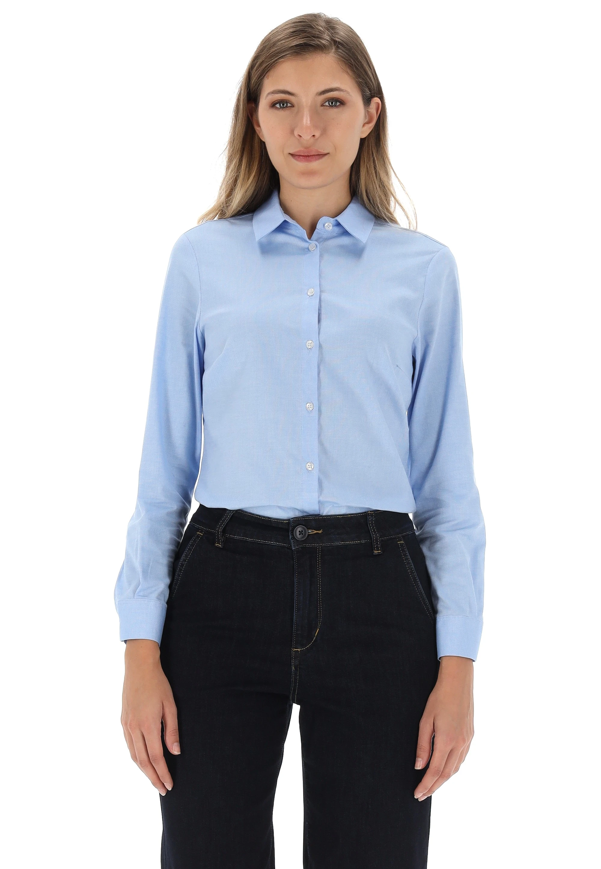 Camicia oxford Etichetta in tinta unita donna