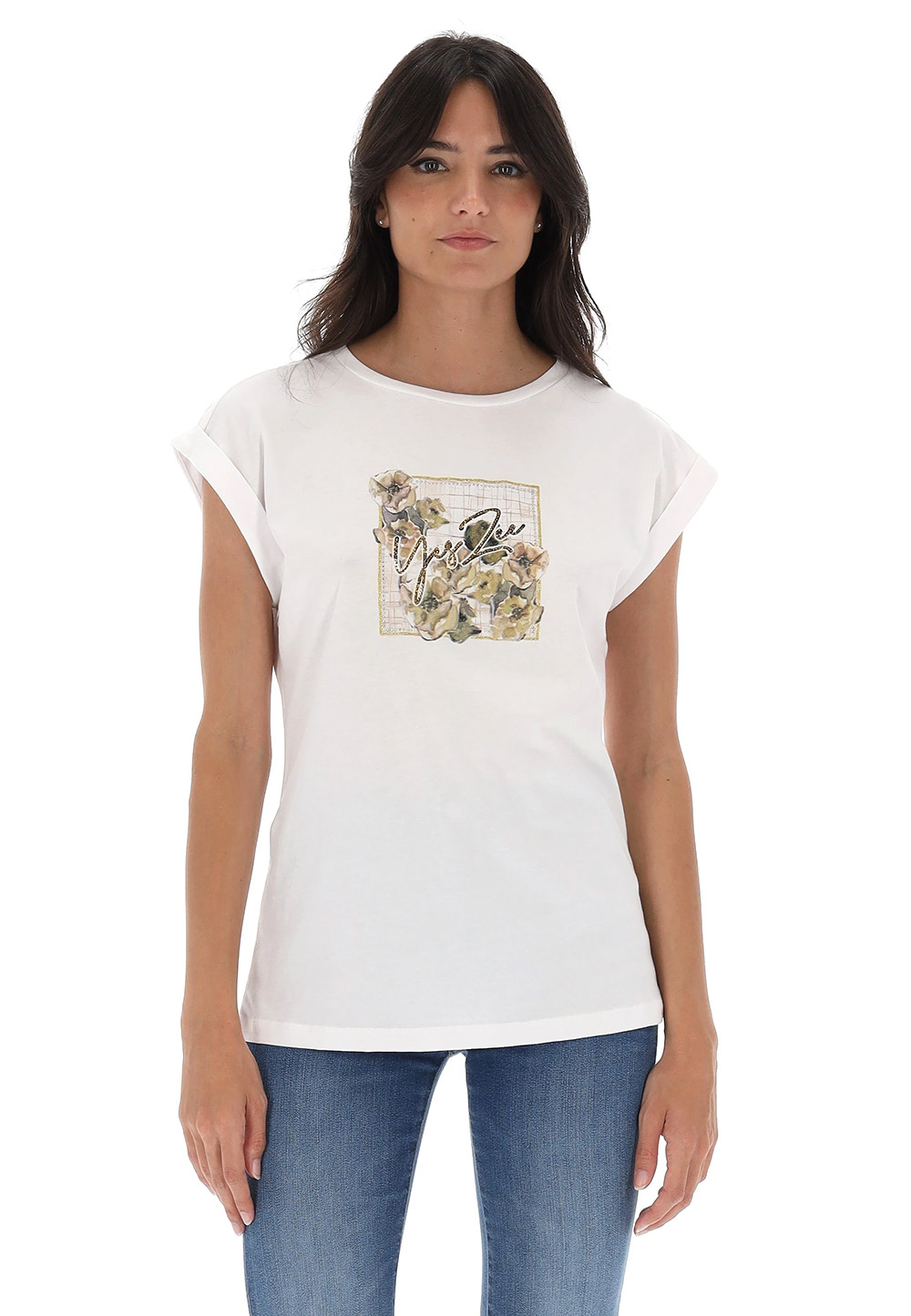 T-shirt Yes Zee donna con stampa fiori
