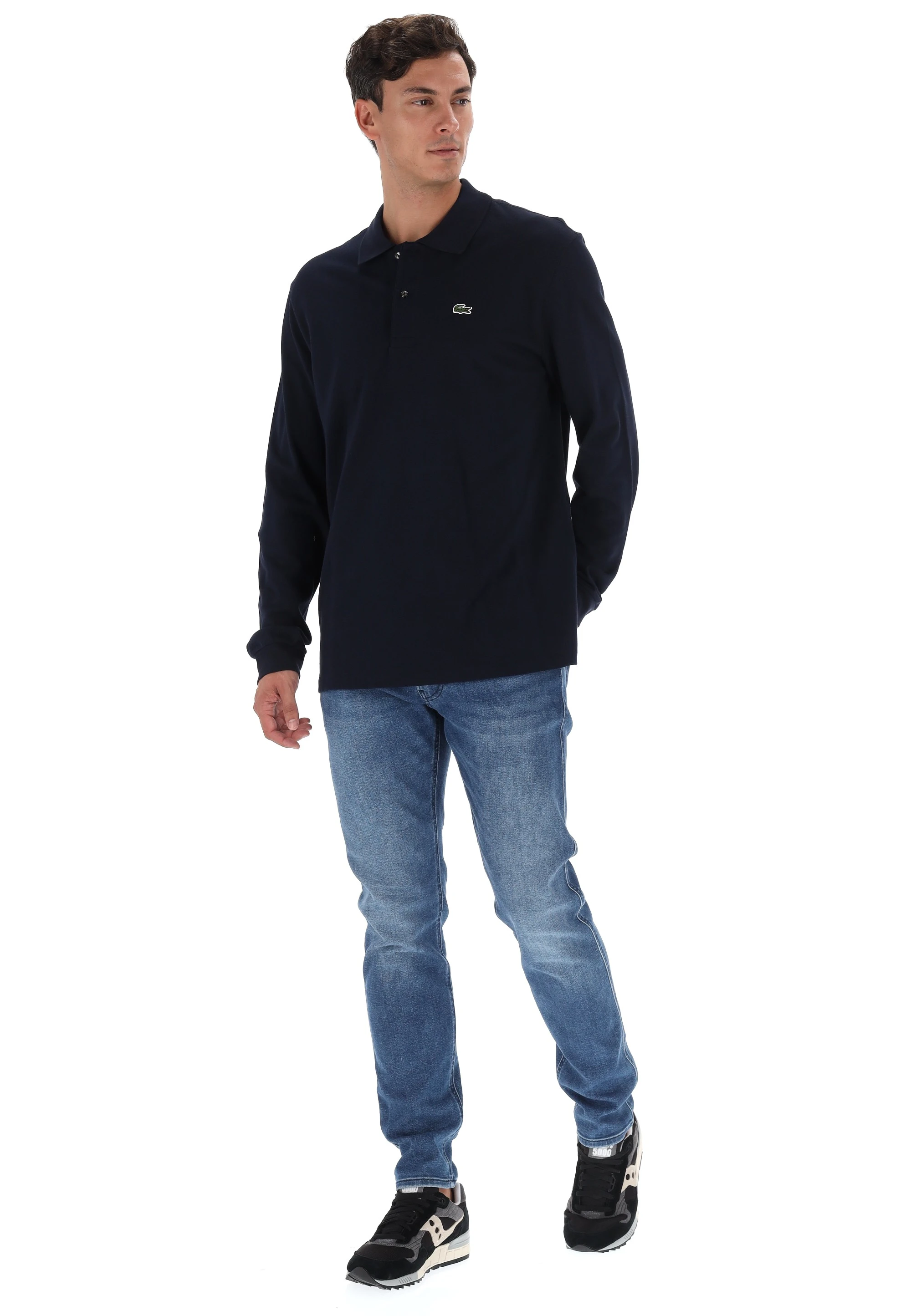 Polo Da Lavoro In Piquet Da Uomo A Maniche Lunghe Kariban Grigio Scuro S - Foto 12