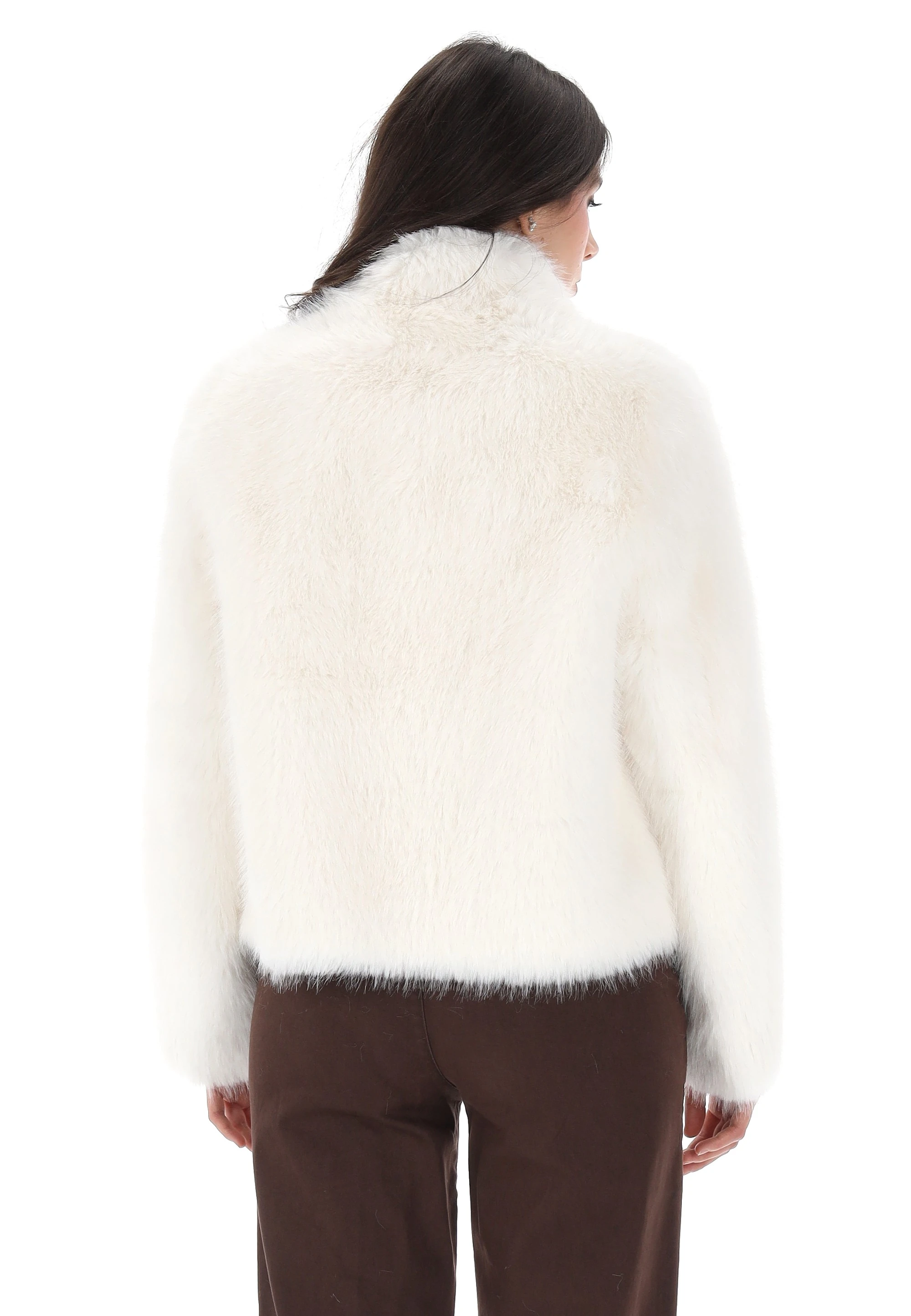 Giubbino Bomber In Eco-pelliccia Yes Zee - Con Cappuccio, Reversibile, Elastico In Vita E Polsi