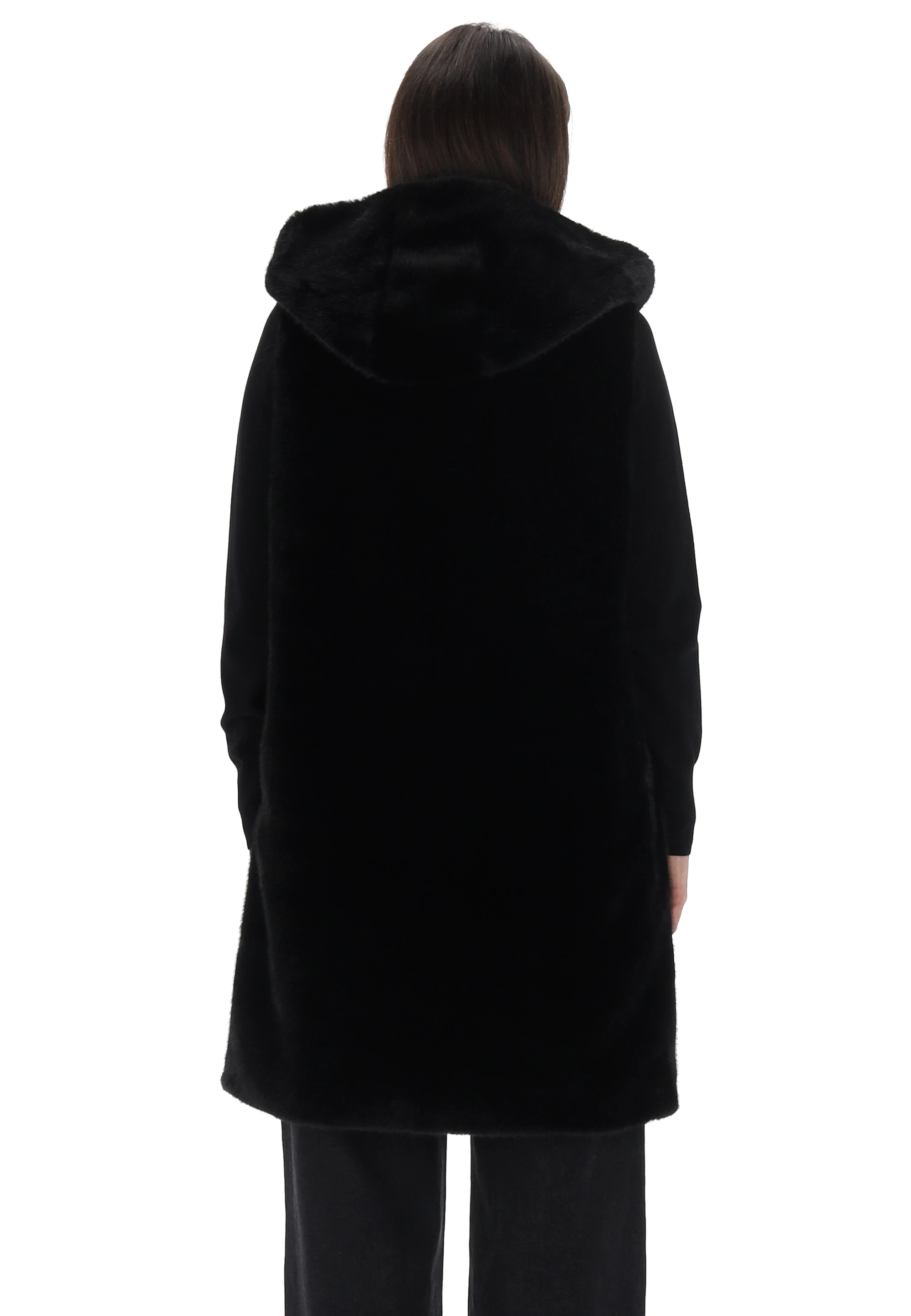 Gilet lungo in pelliccia di volpe nera da donna / Cappotto invernale senza maniche in vera pelliccia / Gilet di lusso - Italia