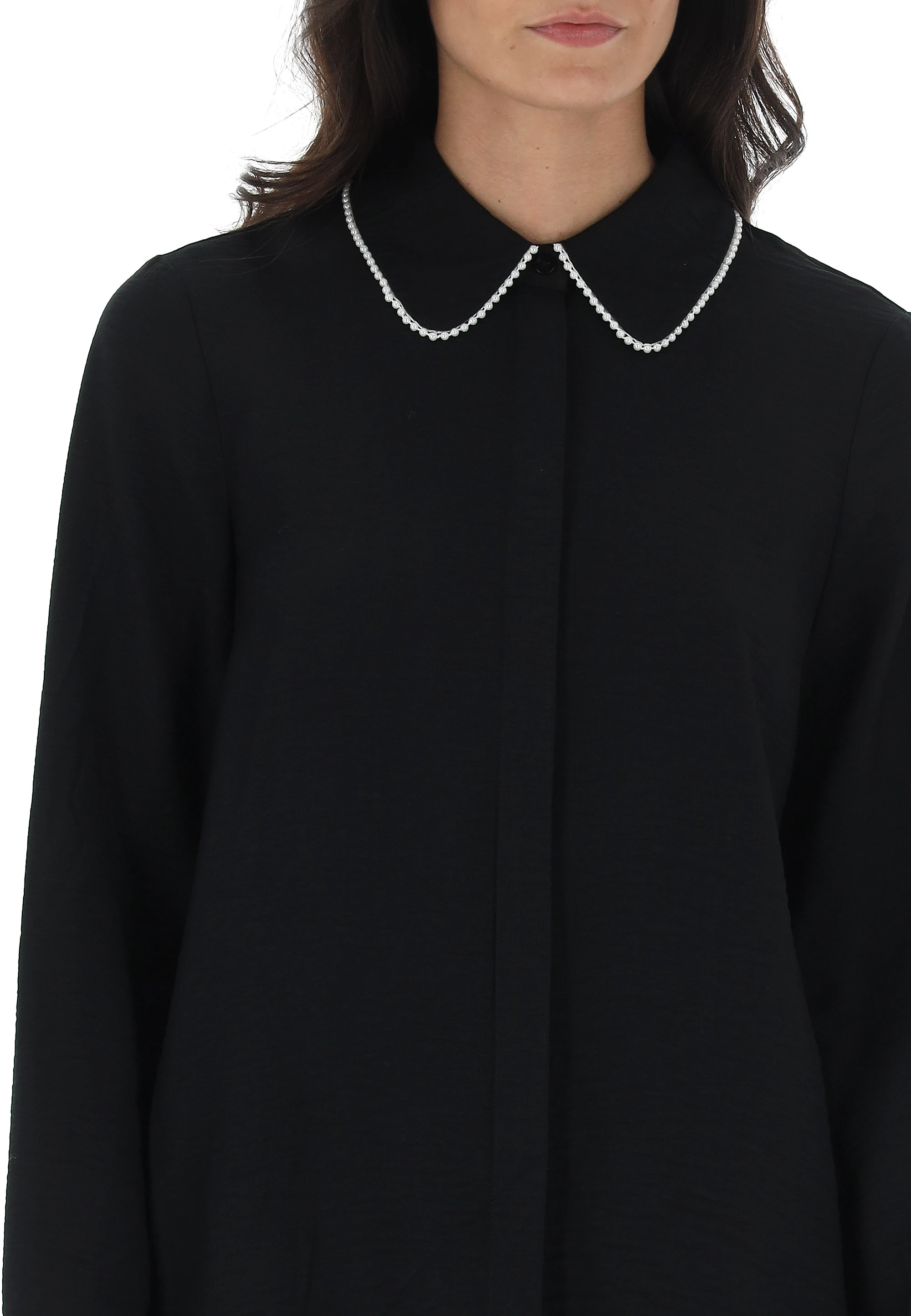 VERO MODA Vmsarah Ava SS Top JRS Noos Chemisier à Manches Courtes, Noir/détails : Lurex argenté, S Femmes