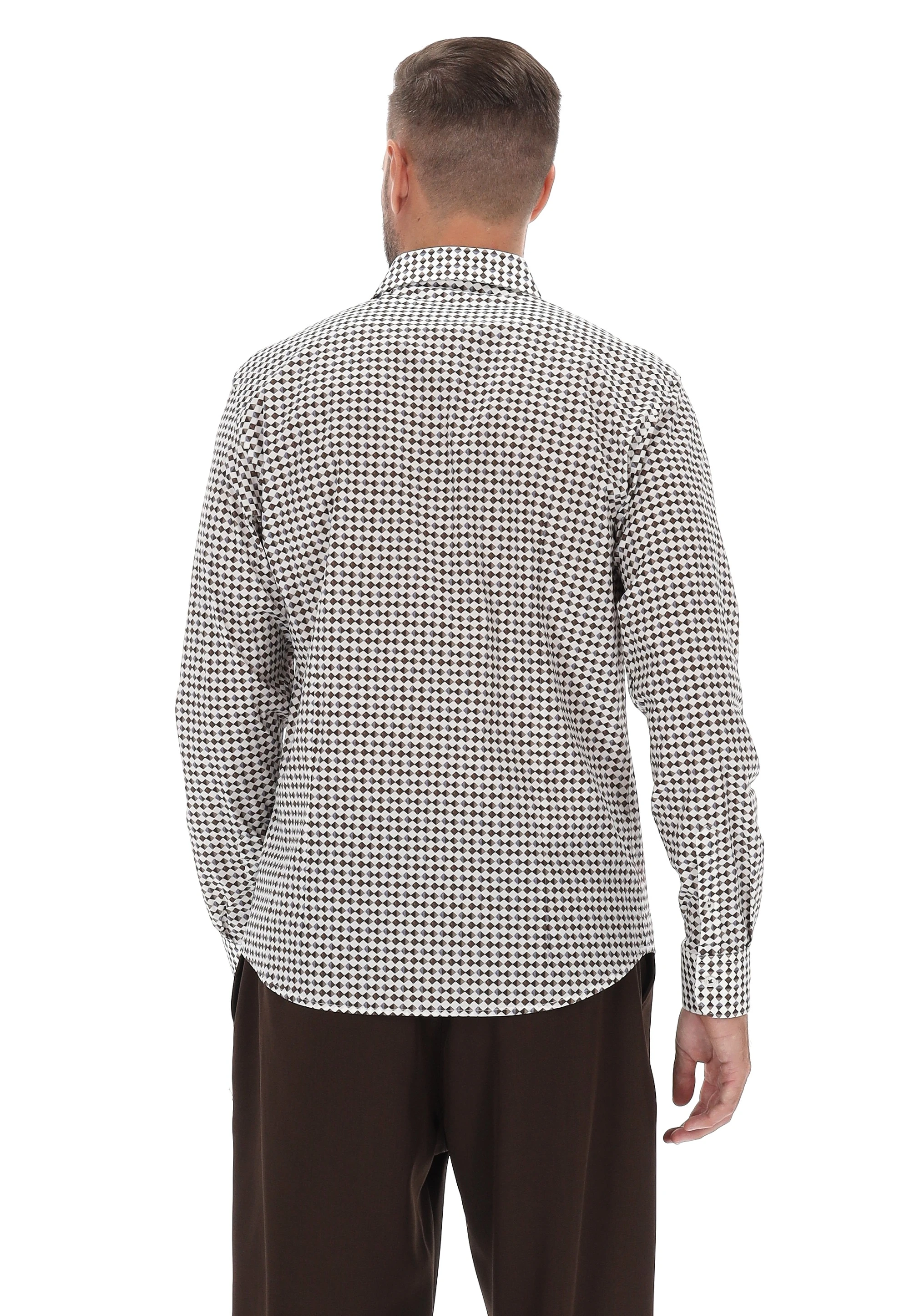 Camciia stretch in fantasia bicolor èks uomo - Nico.it