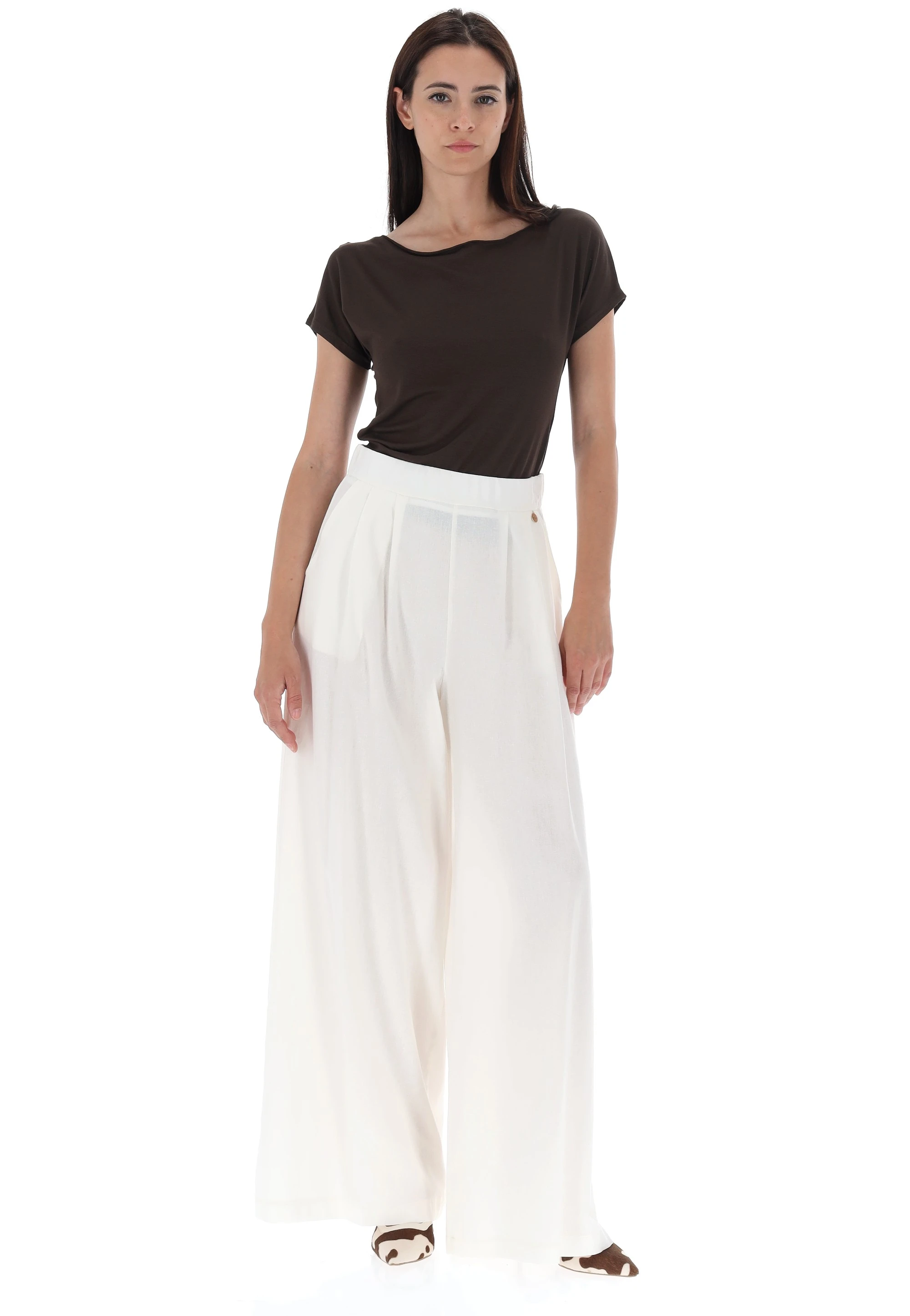 【関税&送料込】Alaia Pantalone Palazzo In Lino E Seta Pantalone a palazzo èks in lino misto viscosa - Nico.it