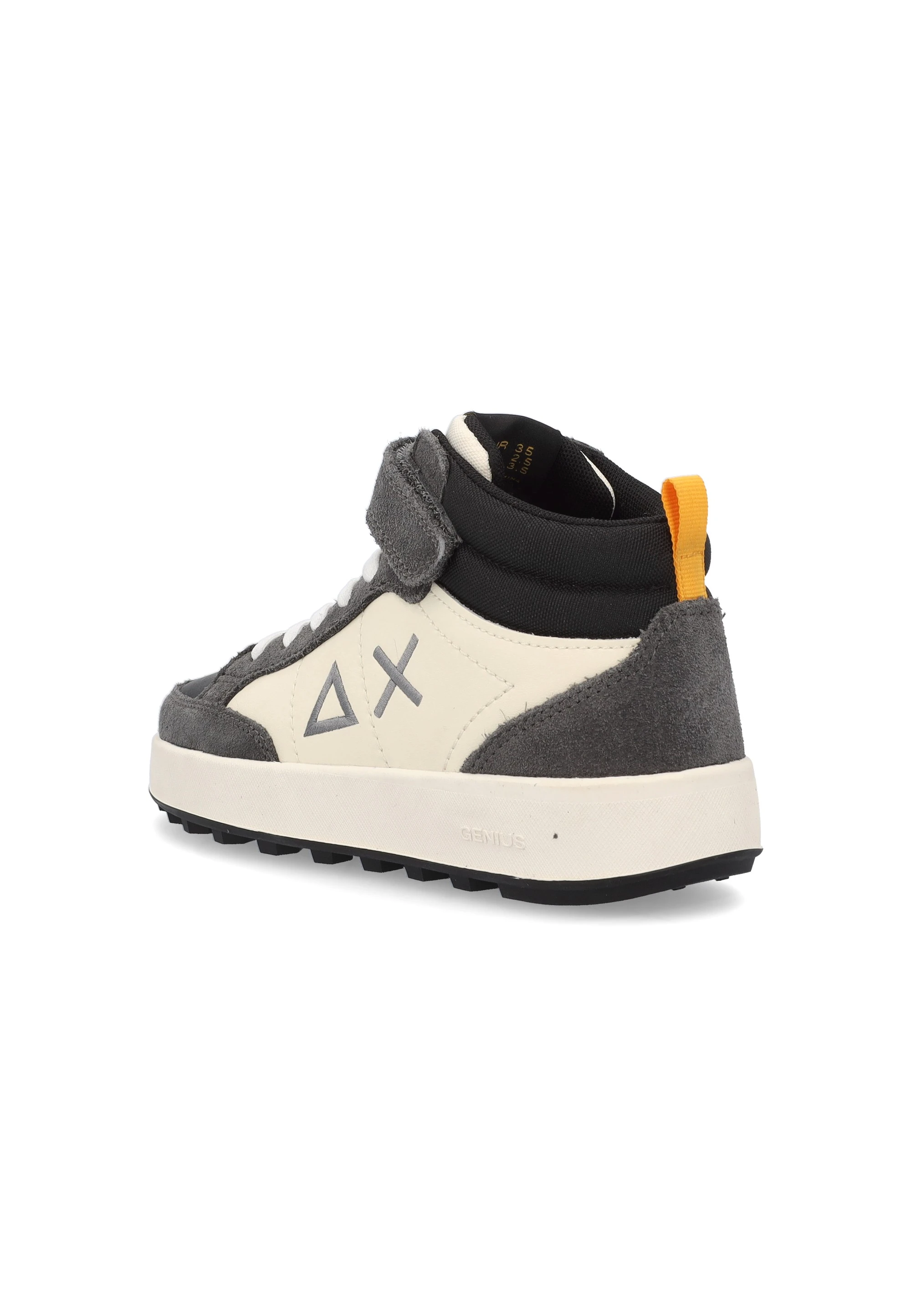 yu Starlight Glitter Logo sneaker in pelle e tessuto bianco