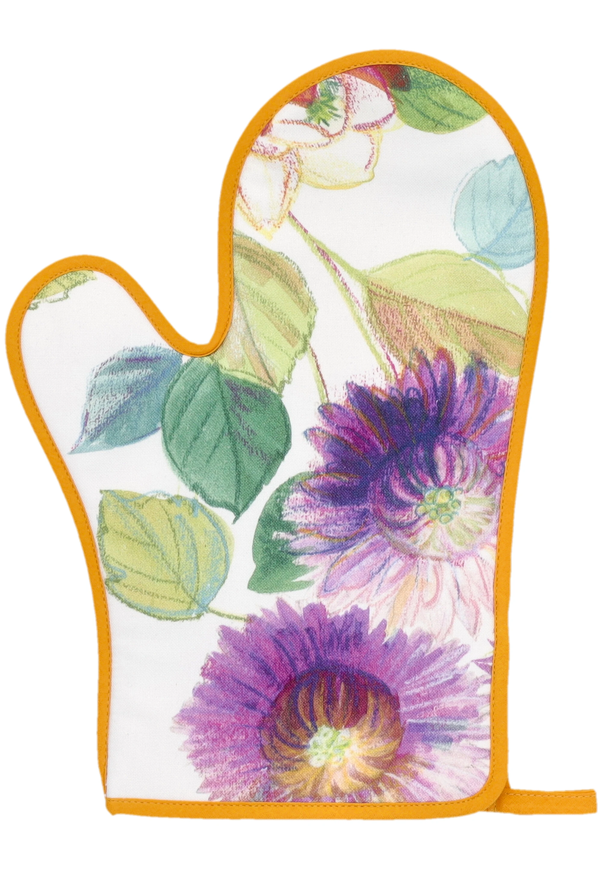 HMZXZ RXYY - Guanto doppio da forno a forma di margherita con fiore primaverile, resistente al calore, in cotone trapuntato, guanti da forno lunghi per cucinare grigliate, gestire pentole calde